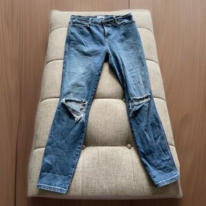 Frame Jeans women’s Le High Skinny 32 distressed medium wash Grunge Anthropolgie